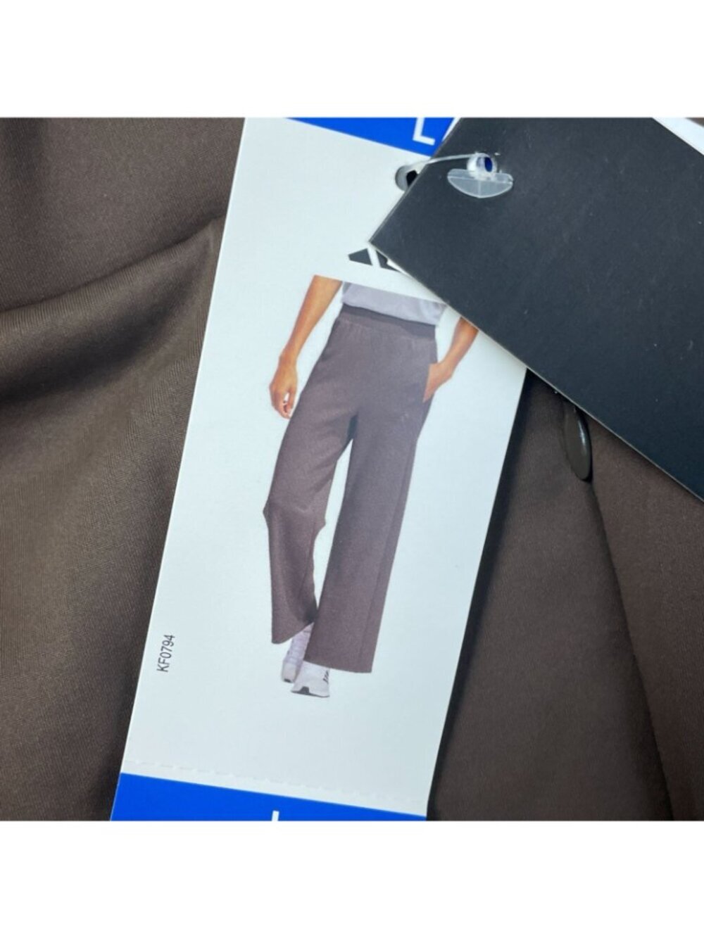NWT Adidas Women's L Brown Wide-Leg Pants Scuba Pullon F1090 - Picture 11 of 15